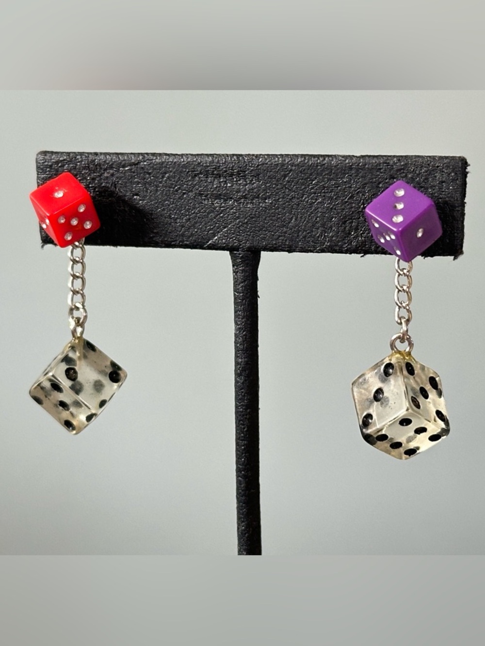 Novelty Dice Post Earrings w/ Removable Dice Charms Kidcore Scene MySpace Y2K